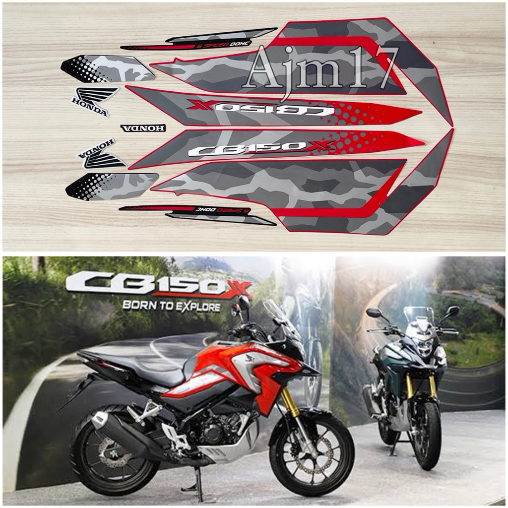 STIKER STRIPING MOTOR CB150X CB 150X CB 150 X TAHUN 2023 MERAH