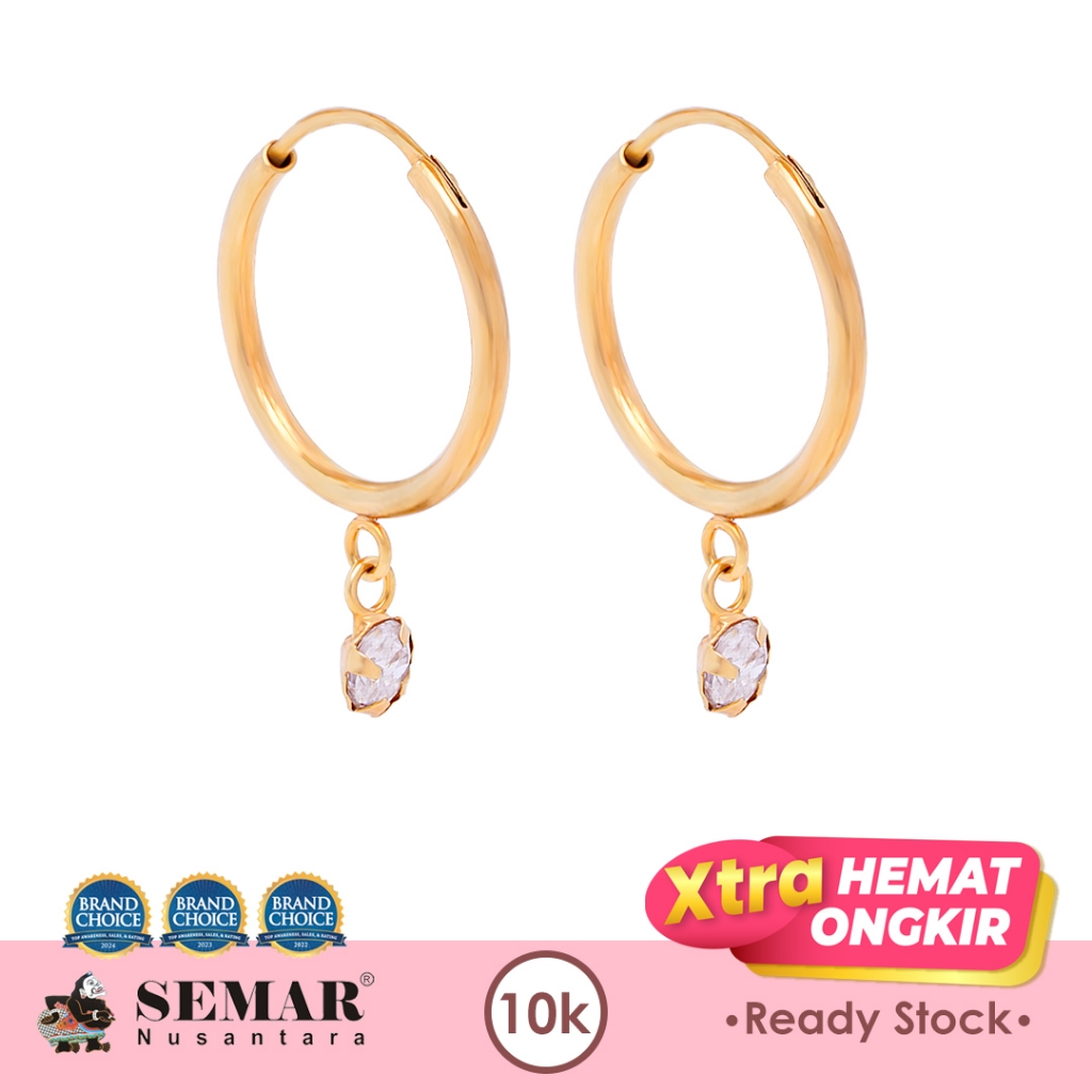 Anting Emas Jipsi Batu Putih 10K Semar Nusantara