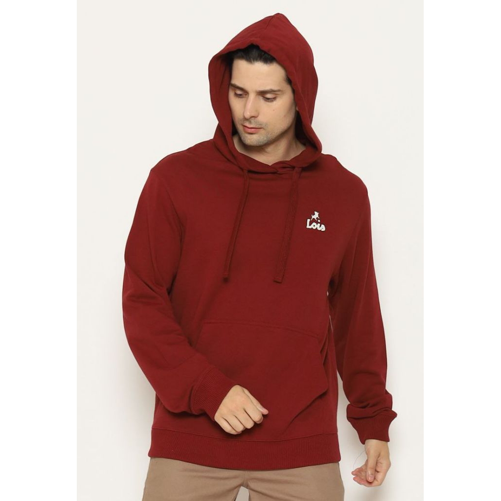 Jaket Hoodie Pria LOIS Original MJKT002M Merah