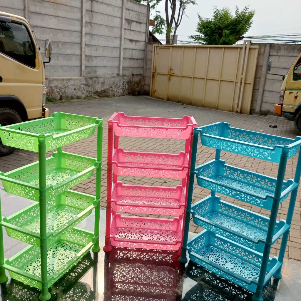 AG RAK 4SUSUN PLASTIK SUSUN / RAK BUMBU DAPUR / RAK KOSMETIK / RAK SERBAGUNA