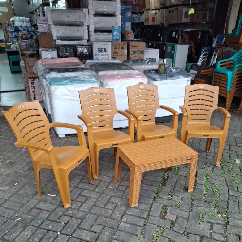 [KARGO] KURSI TAMU NAPOLLY 633, 4 KURSI dan 1 MEJA / KURSI TAMU / KURSI PLASTIK