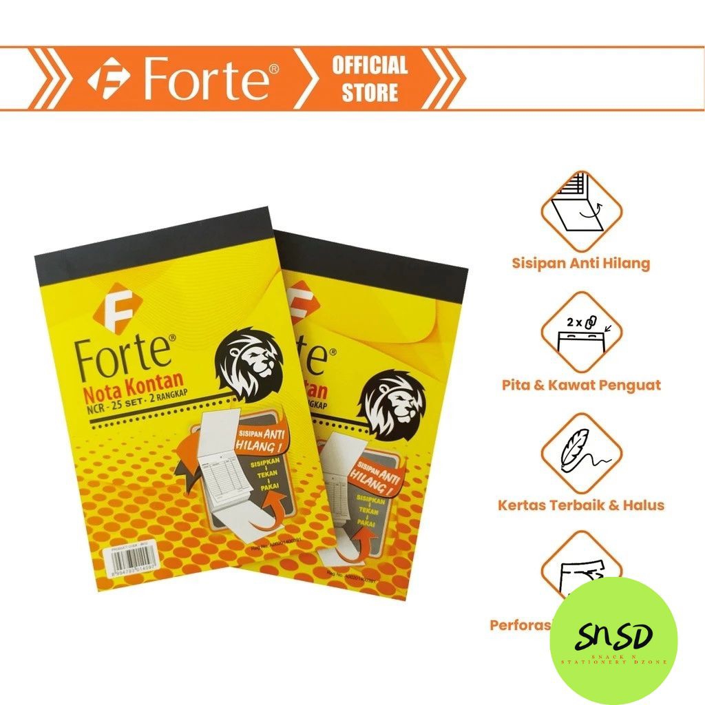 

Buku nota kontan Forte 2 ply kecil 25 lembar