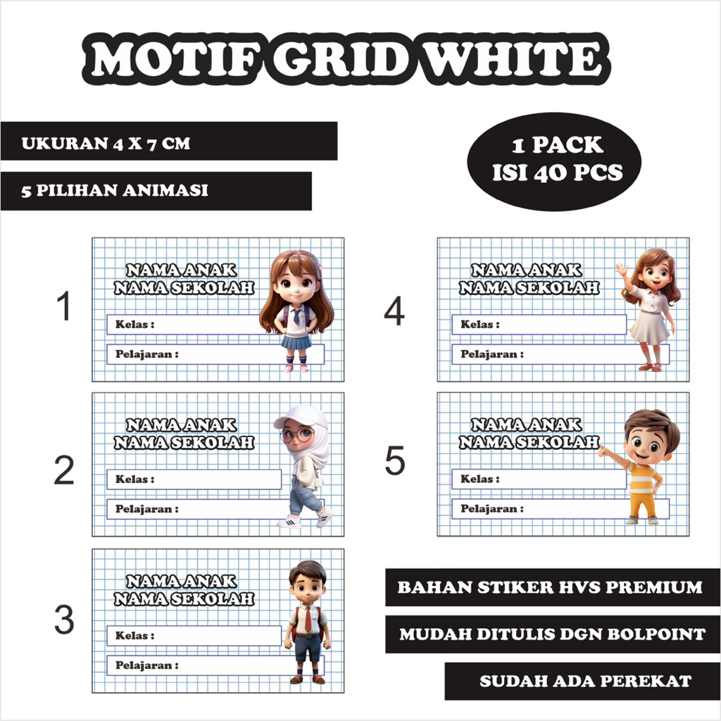 

STICKER LABEL BUKU STIKER NAMA PELAJARAN STIKER ANAK SEKOLAH