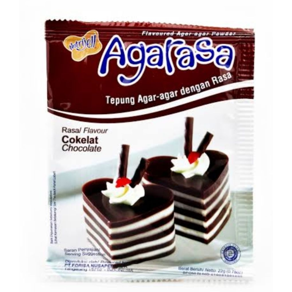 

agarasa cokelat 22 gram vanila 10 gram stroberi 10 gram melon 10 gram