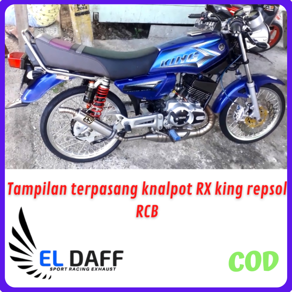 Knalpot Racing RCB RX King Kolong Repsol Full Stainless Model Ninja Suara Garing Gahar