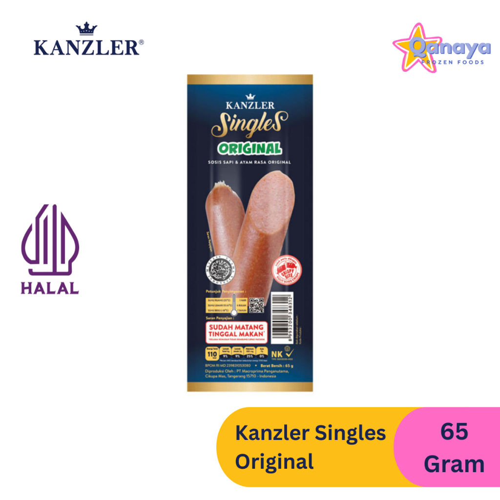 

Kanzler Singles Original (65 Gram) Sosis Siap Makan Halal Makanan Instan Daging Food
