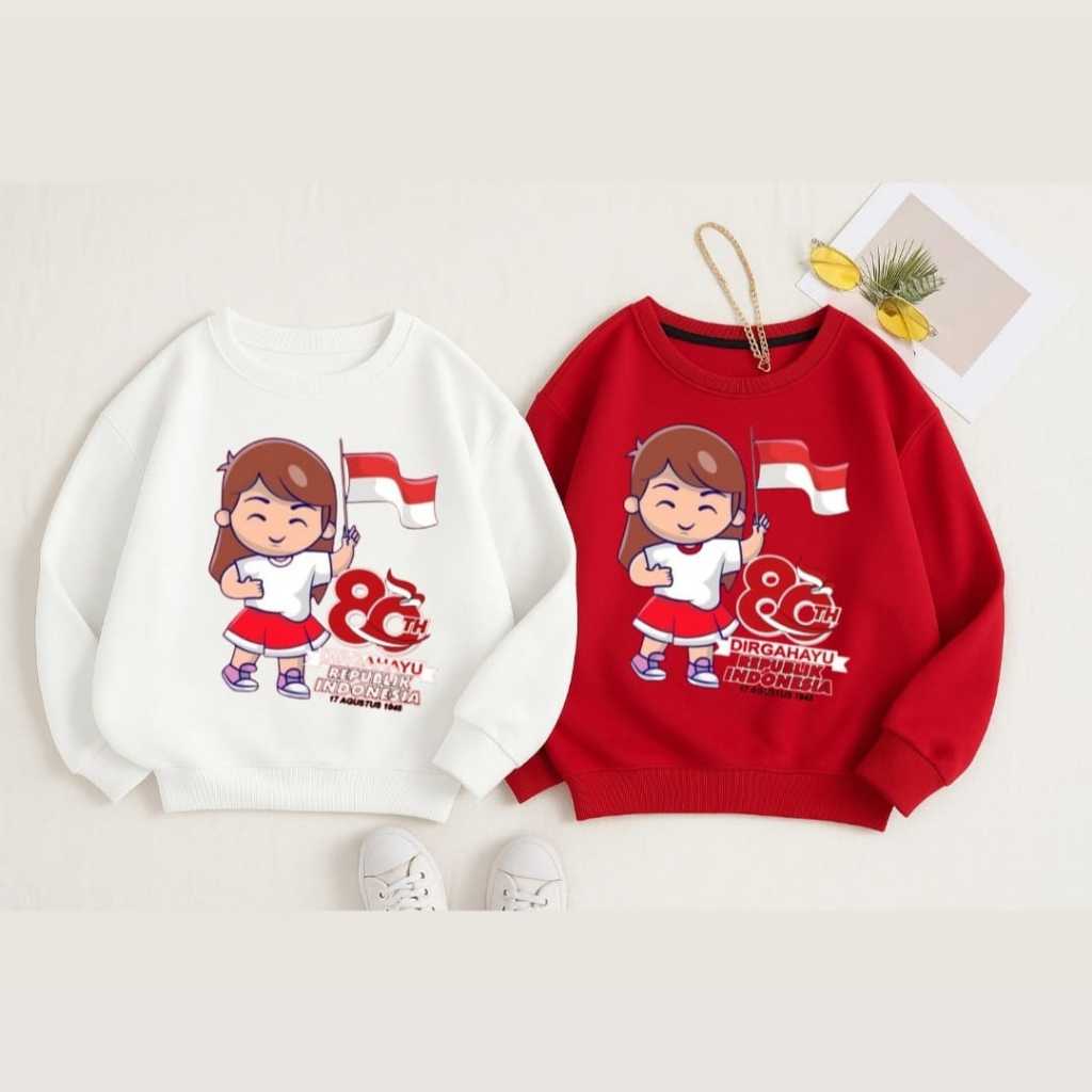 Baju Lengan Panjang Anak Perempuan Merah Putih