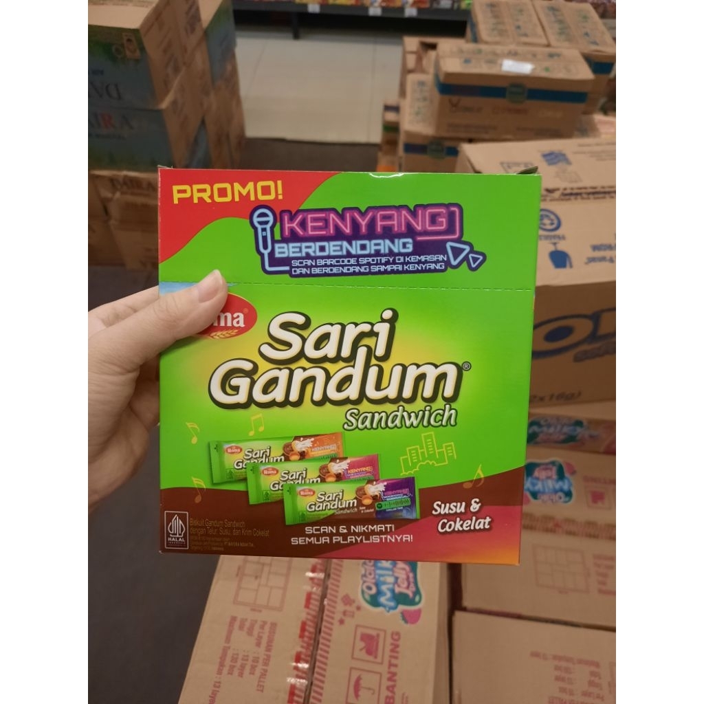 

Roma sari gandum sandwich susu&cokelat (12x27g)