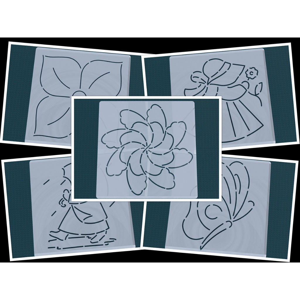 

Sashiko Template Mika Isi 5 Pola Ukuran 11x11cm Set 2