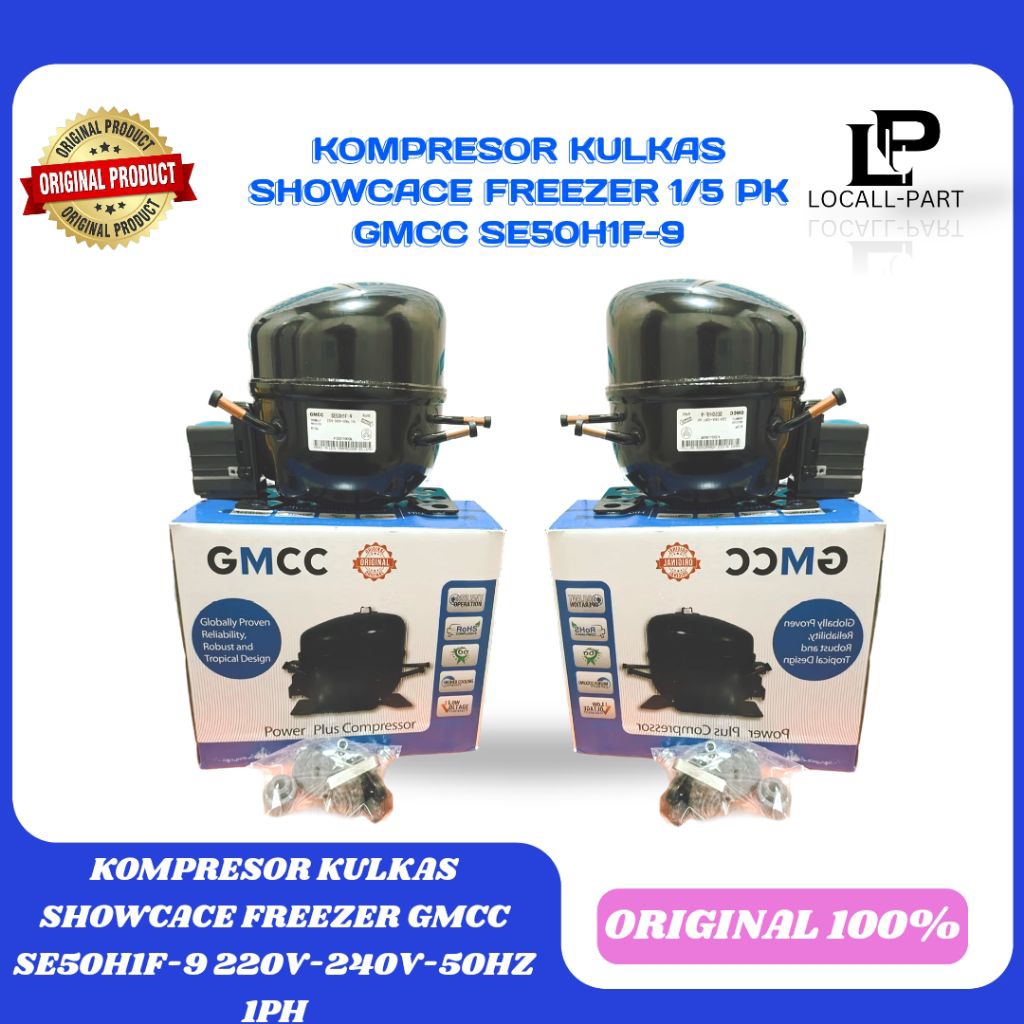 Kompresor Kulkas Showcase Freezer 1/5Pk Gmcc SE50H1F-9 220V-240V-50Hz 1Ph Original