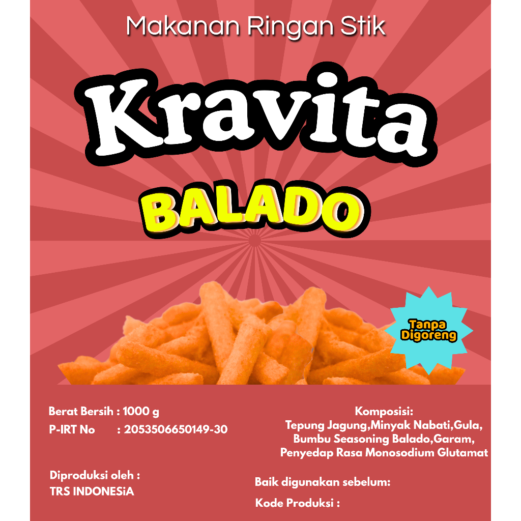 

SNACK STIK KRAVITA 1KG, CAMILAN STICK SIAP SANTAP!