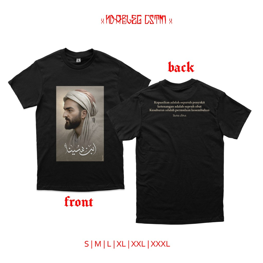 Kaos tokoh ibnu sina tshirt ibnu sina combed 24s