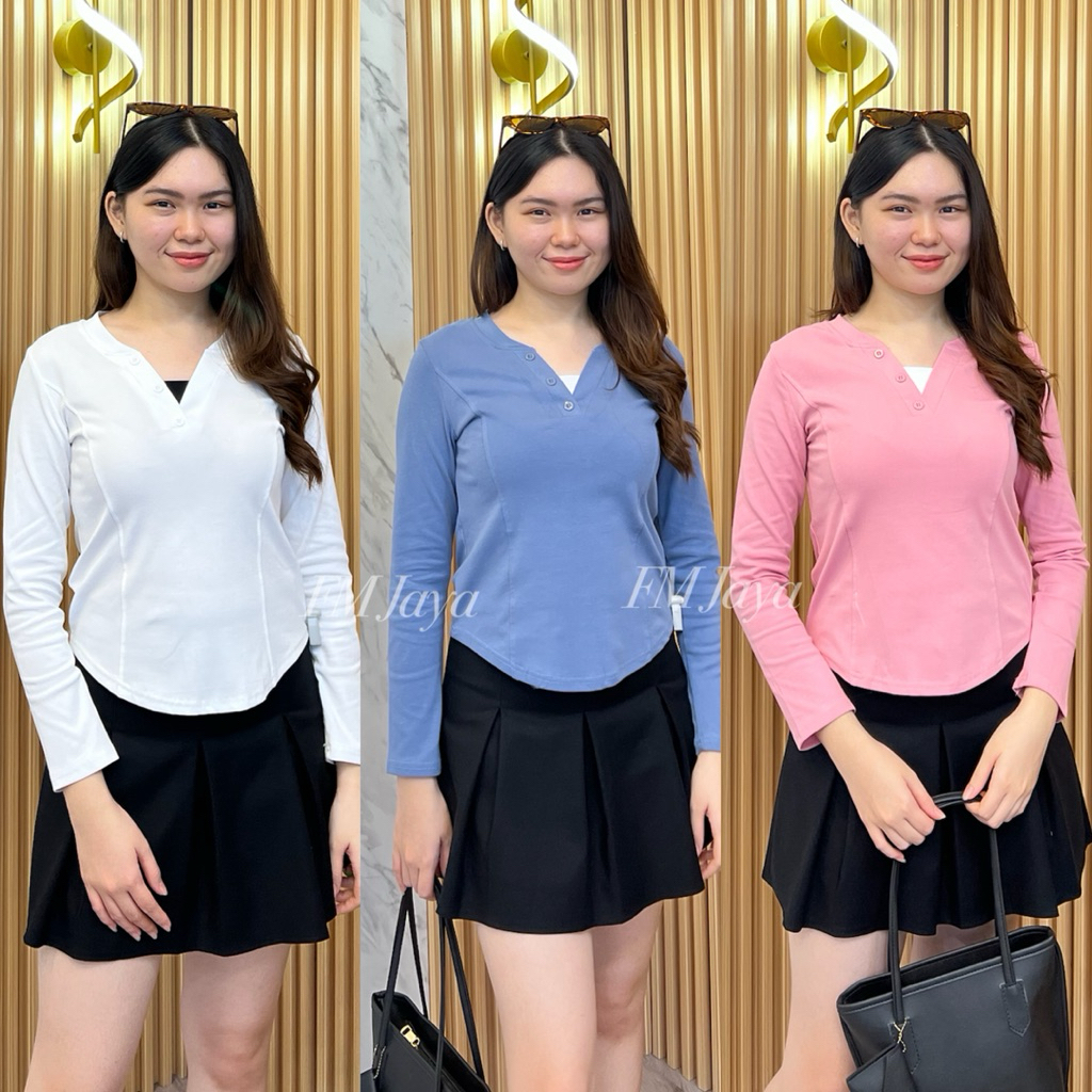 KAOS IMPORT WANITA 9944 || ATASAN KAOS WANITA IMPORT LENGAN PANJANG