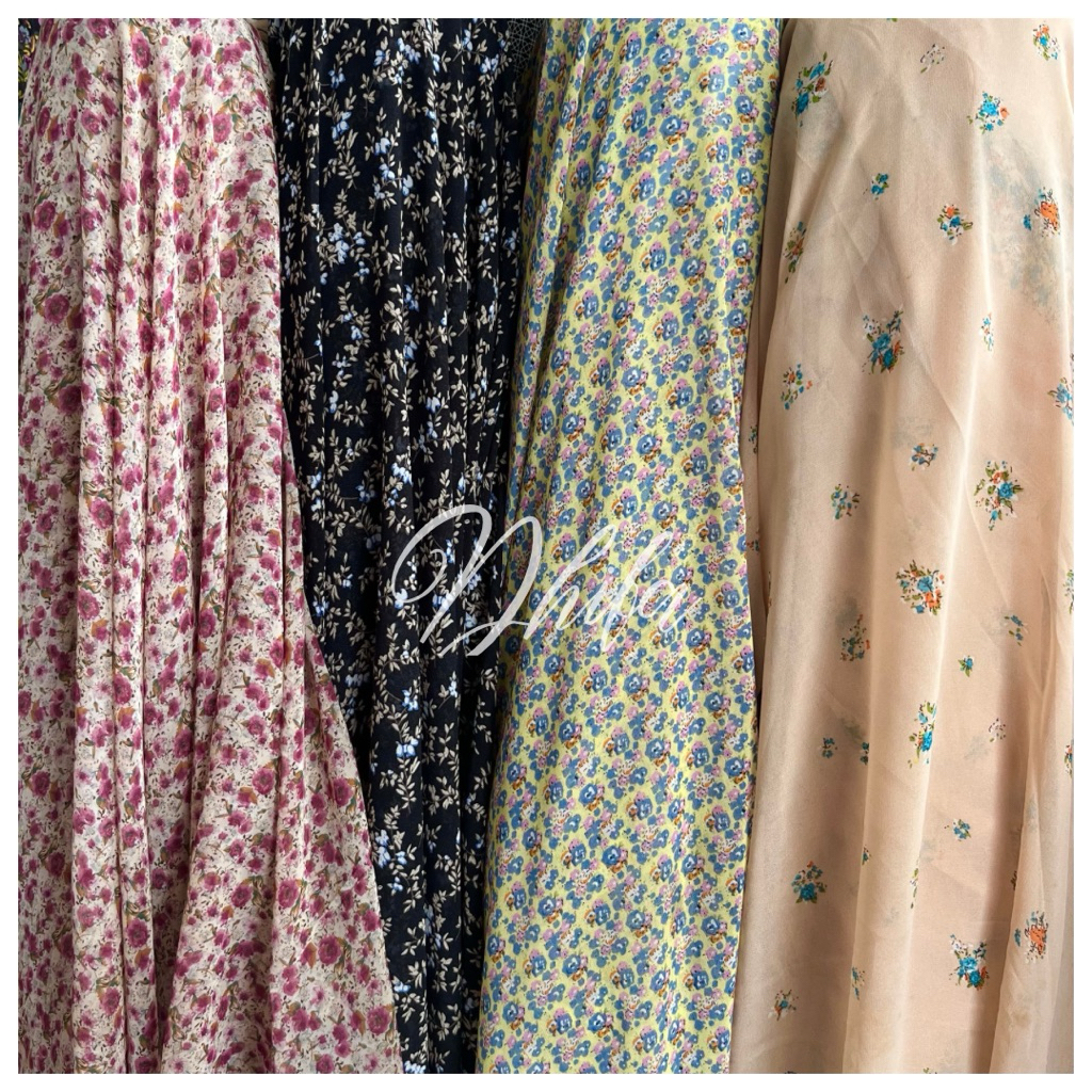 kain sifon premium motif bunga / kain sifon sutra halus lembut