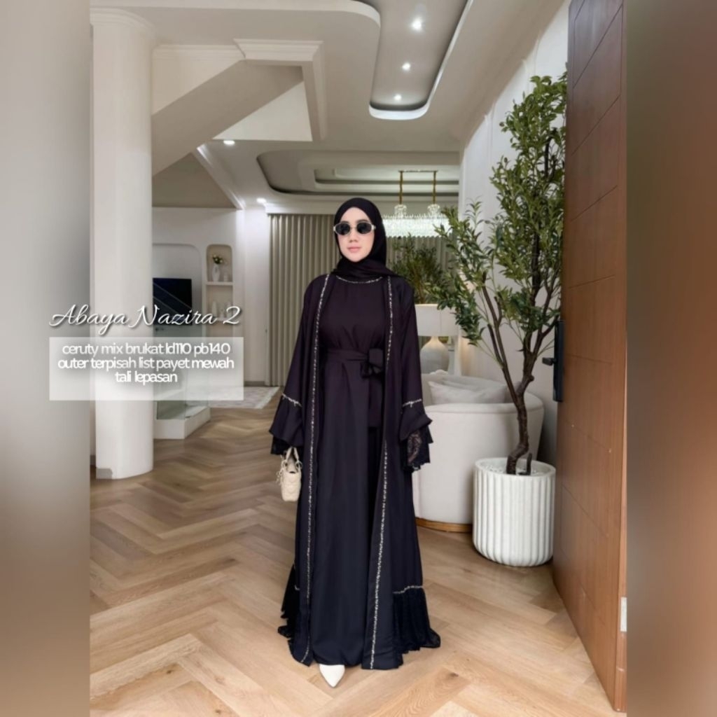 ABAYA NAZIRA 2/gamis ceruti Payet list/ gamis ceruty Payet ORI/ gamis ceruty Payet list ORI