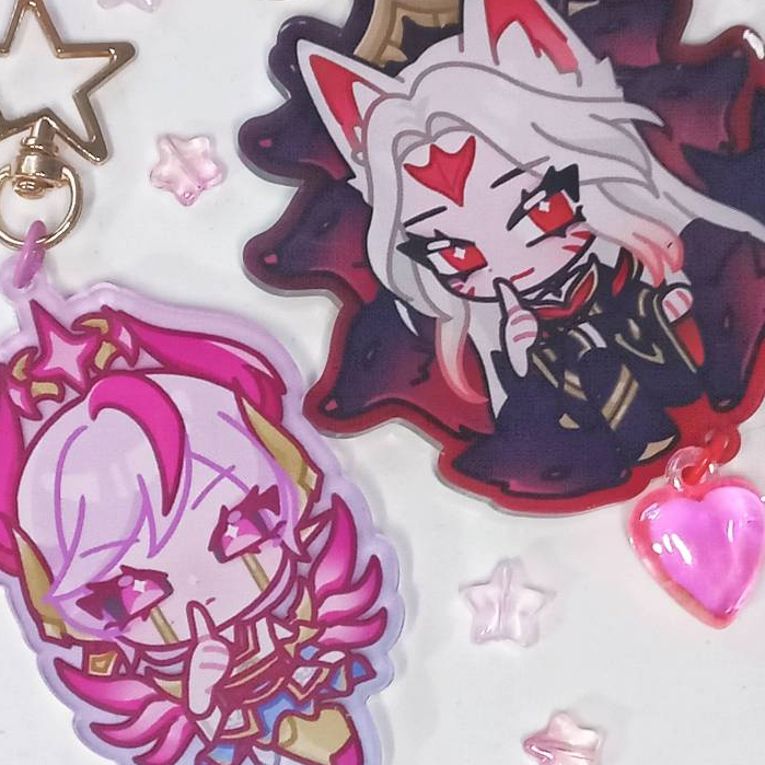 [ LEAGUE OF LEGENDS ] T1 Faker Skins Keychains ( Ahri & Orianna ) READ DESCRIPTION