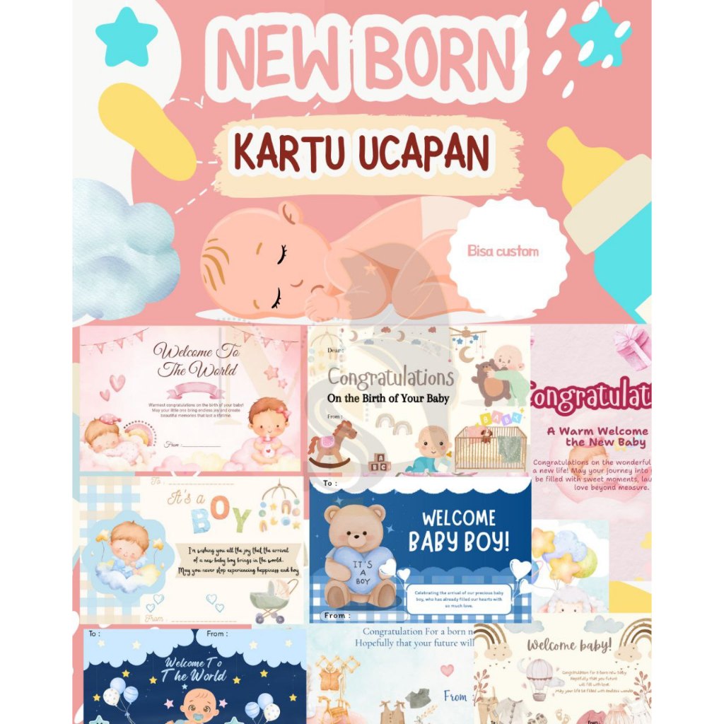 KARTU UCAPAN BABY NEW BORN | NEW BORN CARD | GREETING CARD NEW BORN | GIFT CARD NEW BORN | KARTU UCA