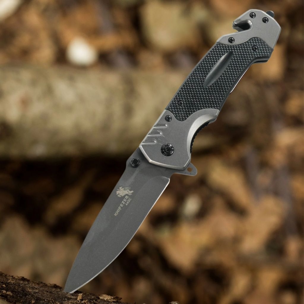 Pisau Lipat Outdoor Portable Knife Survival Stainless Steel - 440C