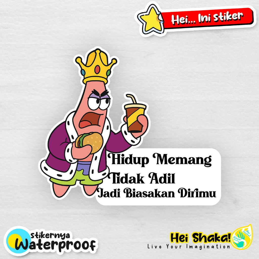 

Stiker Patrick Hidup Memang Tidak Adil Sticker Spongebob Vinyl Anti Air