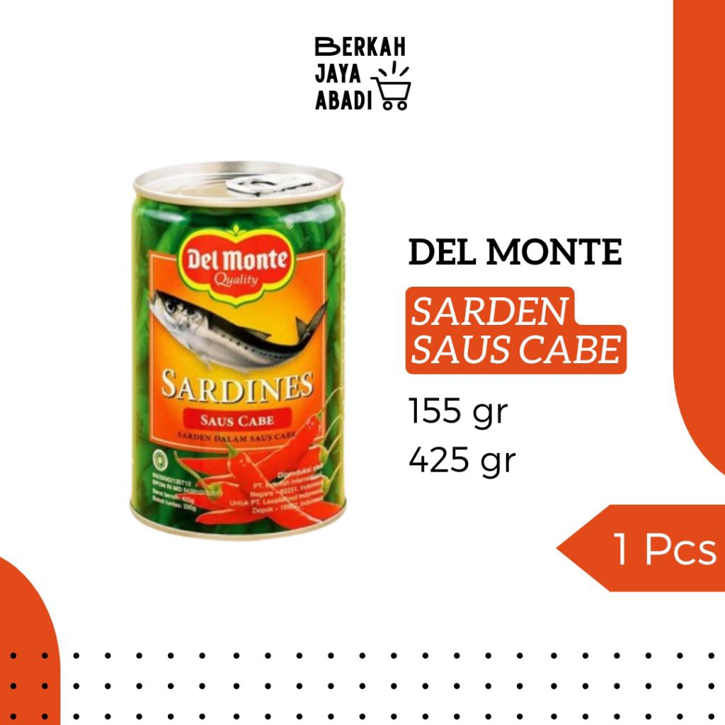 

Sarden Del Monte Saus Cabai | 155 gr | 425 gr | Sarden Murah | Grosir