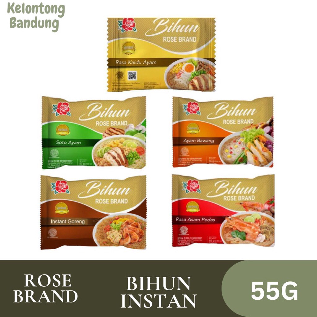 

Rose Brand Bihun Instan Rasa Goreng Special / Soto Ayam / kaldu Ayam / Asam Manis / Ayam Bawang 55g