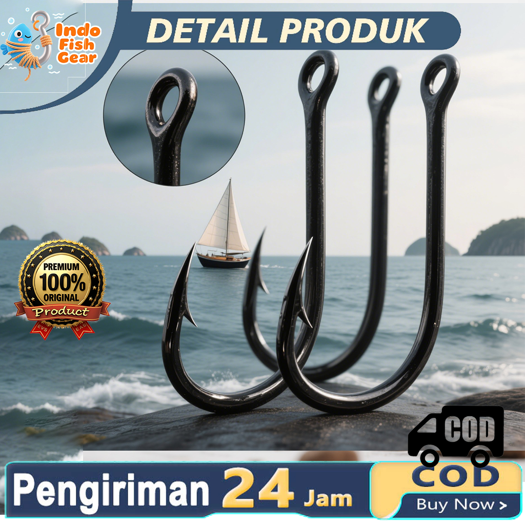Diskon Besar 100 Buah Kail Pancing Air Laut - Kuat Tajam, Mata Cincin, Harga Spesial