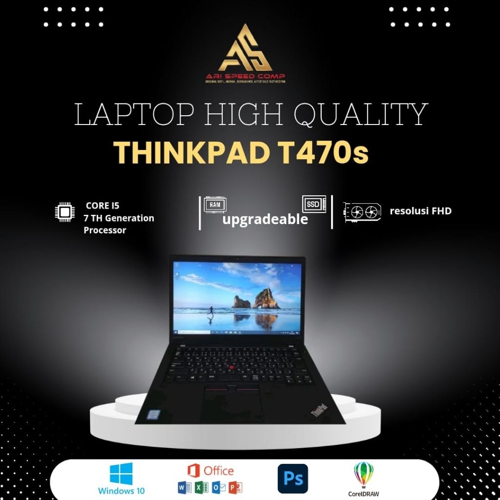 THINKPAD T470S i5-6300 GEN7/20GB RAM/512GB/ HD/ THUNDERBOLT