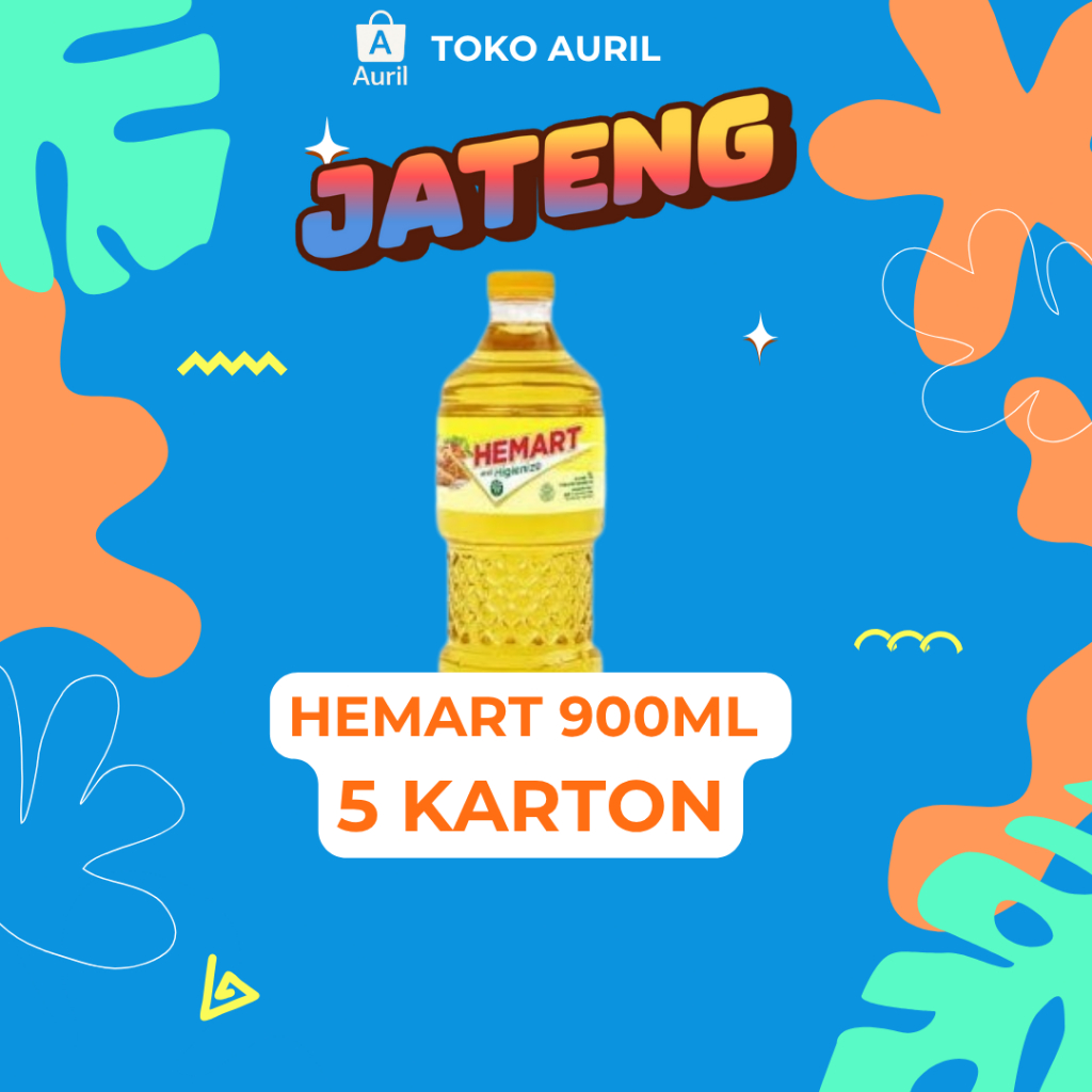 

[PAKET HEMART 5 KARTON/KRAT] MINYAK HEMART 900ML 5 KARTON/KRAT MURAH