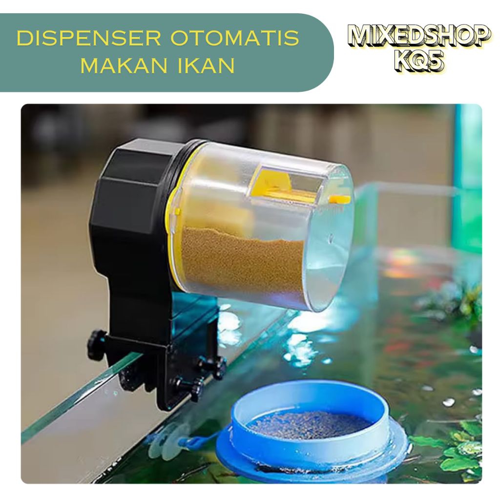 DISPENSER MAKAN IKAN OTOMATIS MESIN PEMBERI PAKAN IKAN FULL AUTOMATIS ROTATING FEEDING TIME