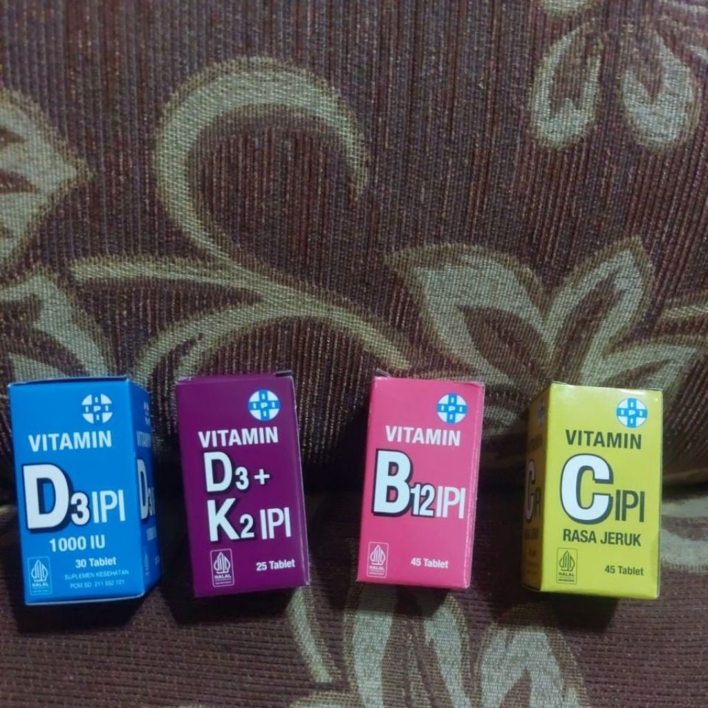 VIT C, VIT B12, VIT D3 1000IU, VIT D3+K2 TAB DAN VIT D3 1000IU 75 TAB IPI