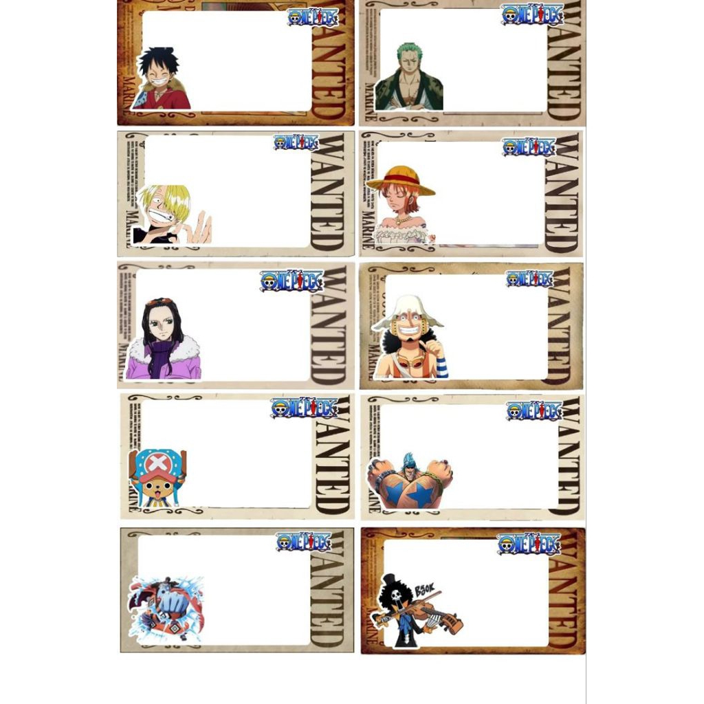 

STIKER BUKU ONE PIECE POLOS STICKER LABEL MATA PELAJARAN ANIME