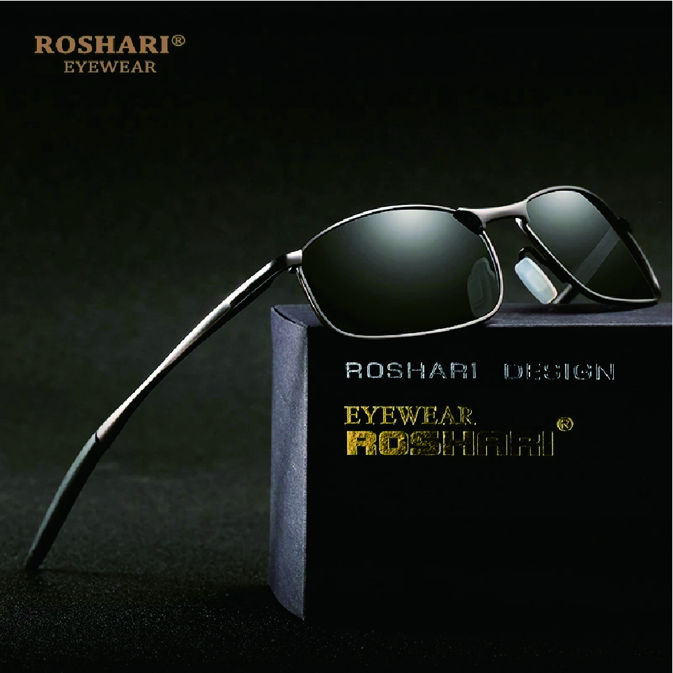 A83 Kacamata Hitam Persegi Panjang Terpolarisasi Pria Perlindungan UV400 kacamata anti radiasi 100% 
