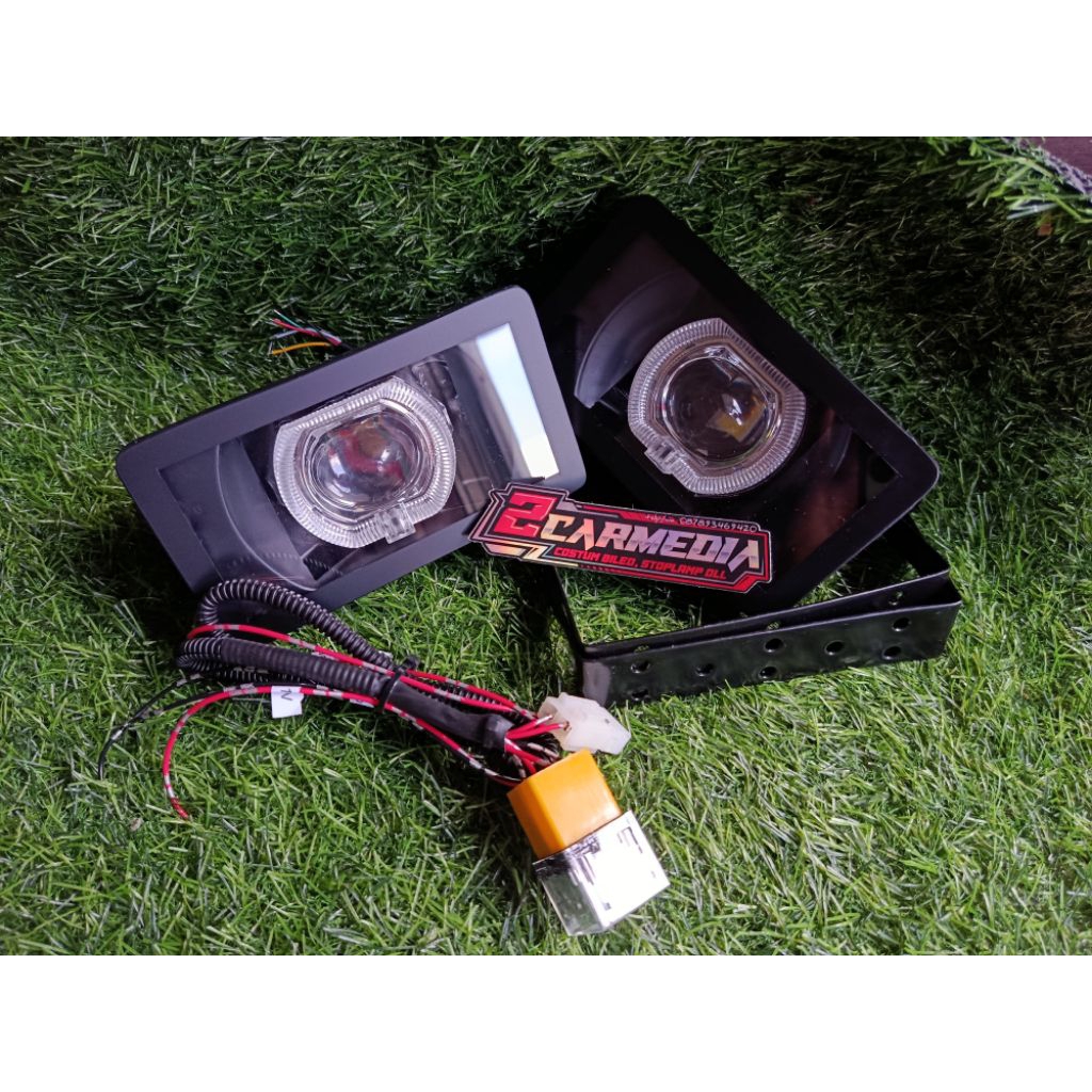 foglamp phanter kotak 2 warna biled 2.5 in kuning-putih