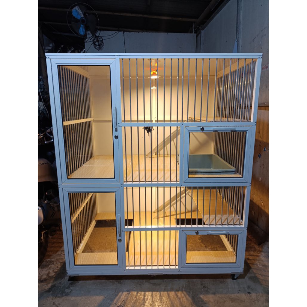 kandang kucing aluminium 2 kamar jumbo