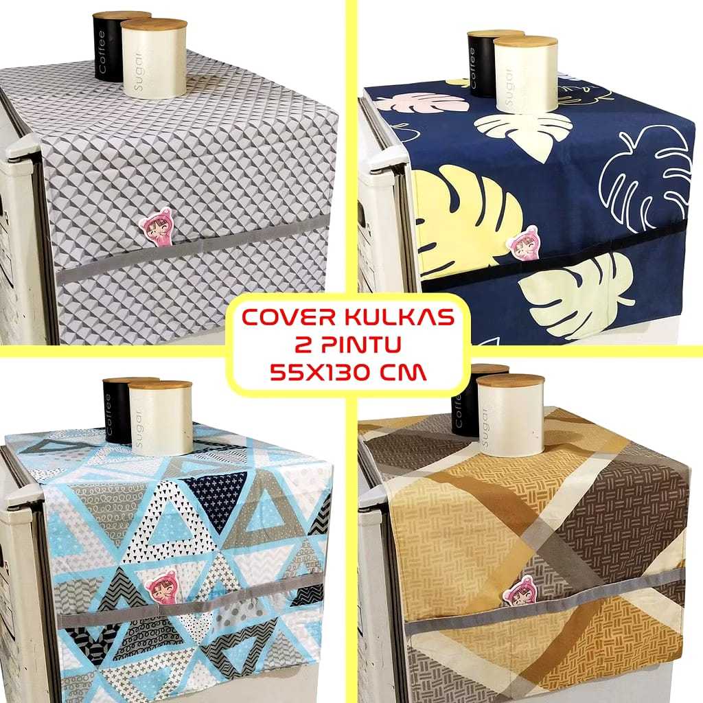 Cover Kulkas Besar 2 Pintu Katun