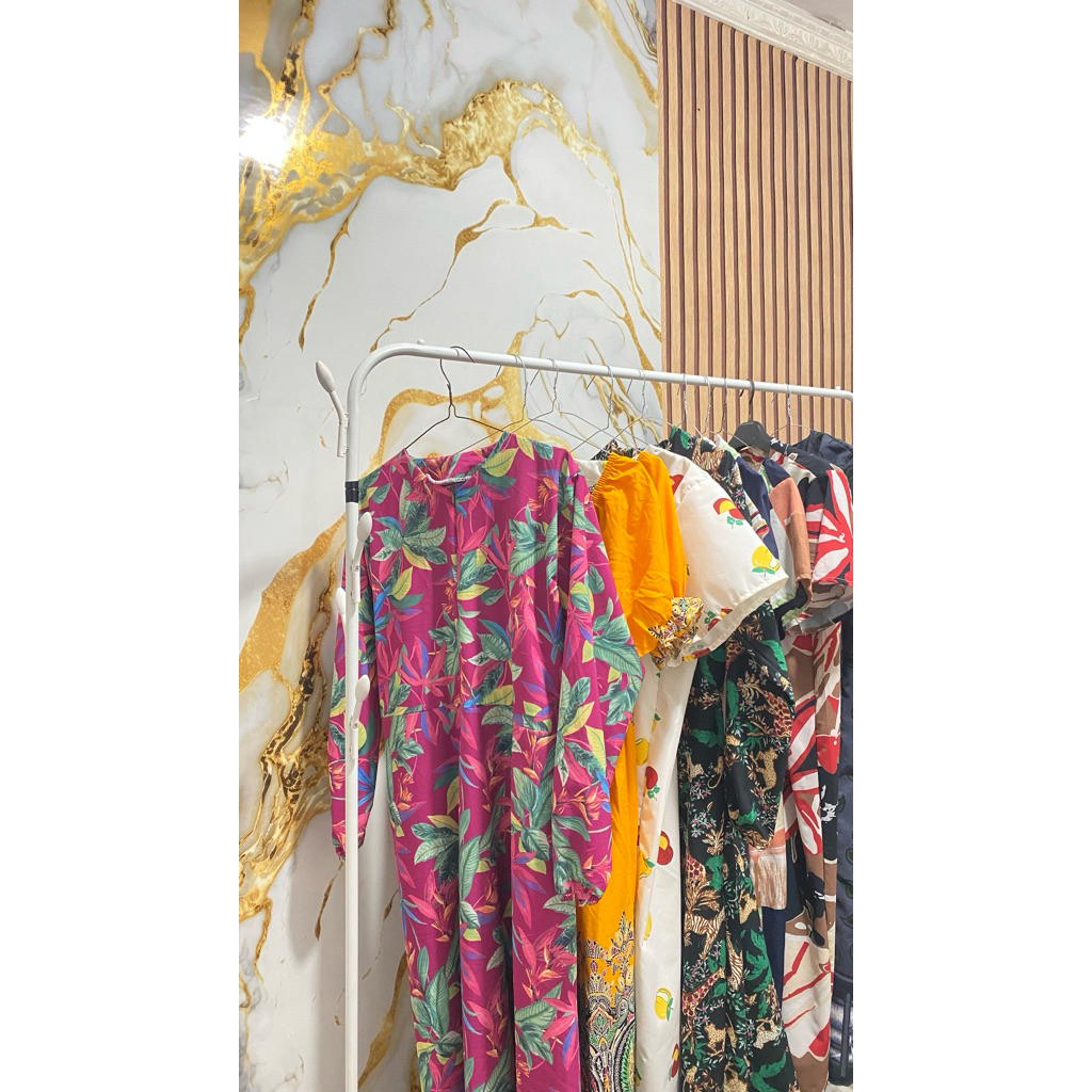 Dress Korea Kerut Lengan Panjang