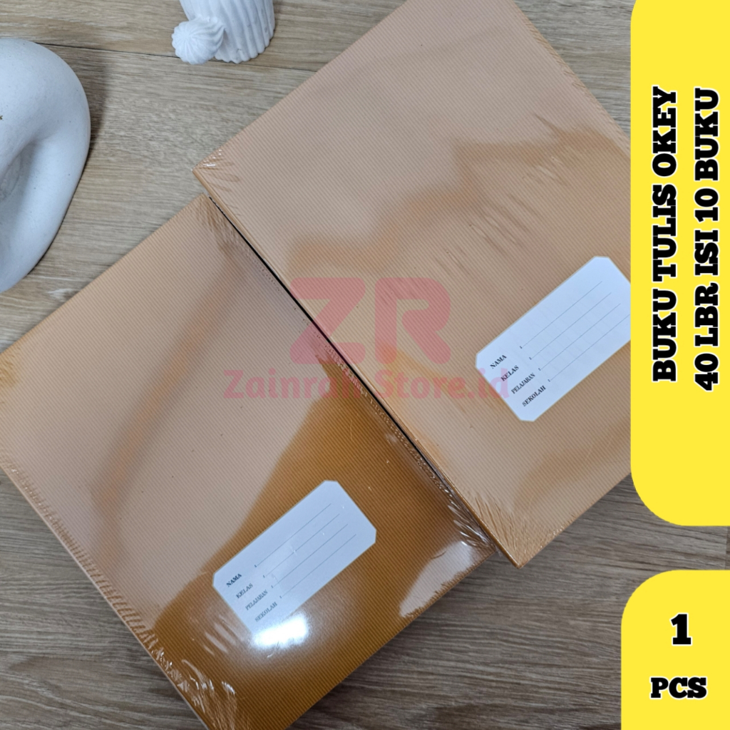 

(1 PACK ) Buku Tulis Sekolah Panjang OKEY 40 Lembar Kraft Coklat Polos Isi 10 Buku