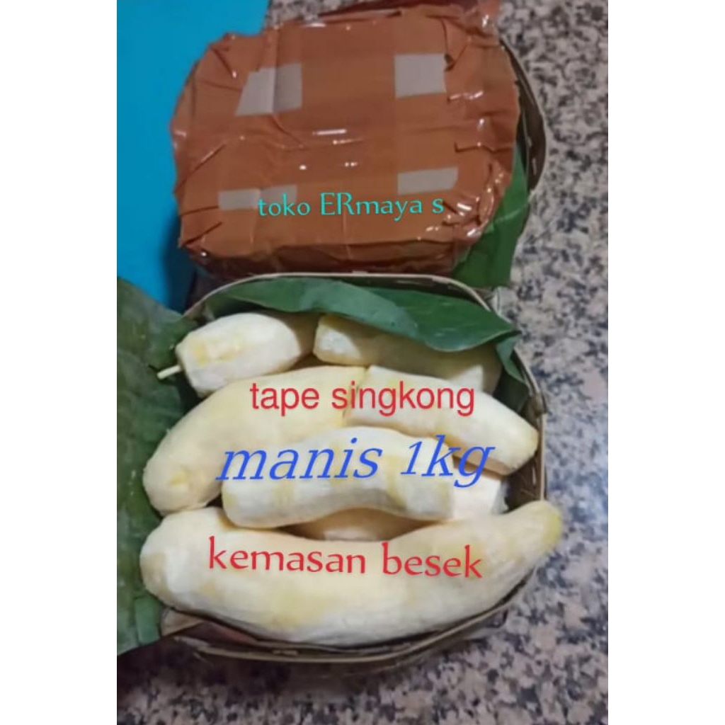 

tape singkong manis 1kg kemasan besek