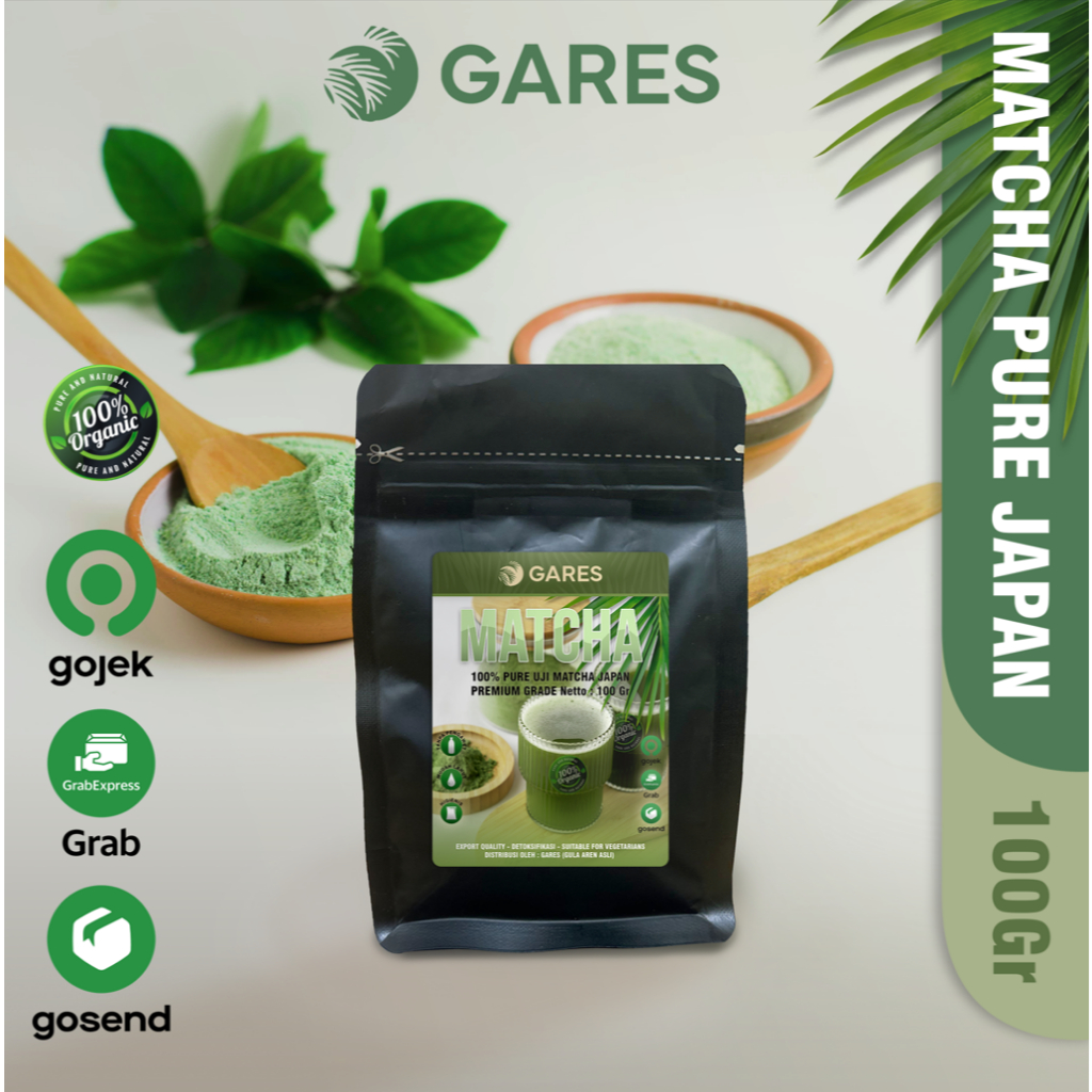

(GARES) 100% Pure Uji Matcha Powder | 100% Premium Grade Import Japan | Japan Quality | 100g/200g