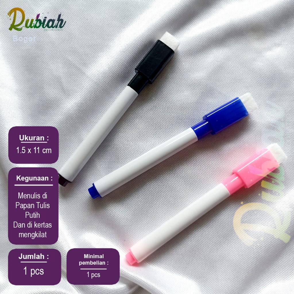 

Spidol Wipe and Clean Mini / Spidol warna White board dengan penghapus