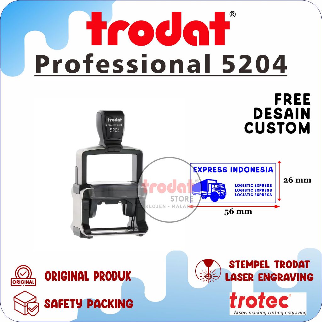 

STEMPEL TRODAT PROFESSIONAL 5204 SELF - INKING ( 56 x 26 mm ) FREE DESAIN