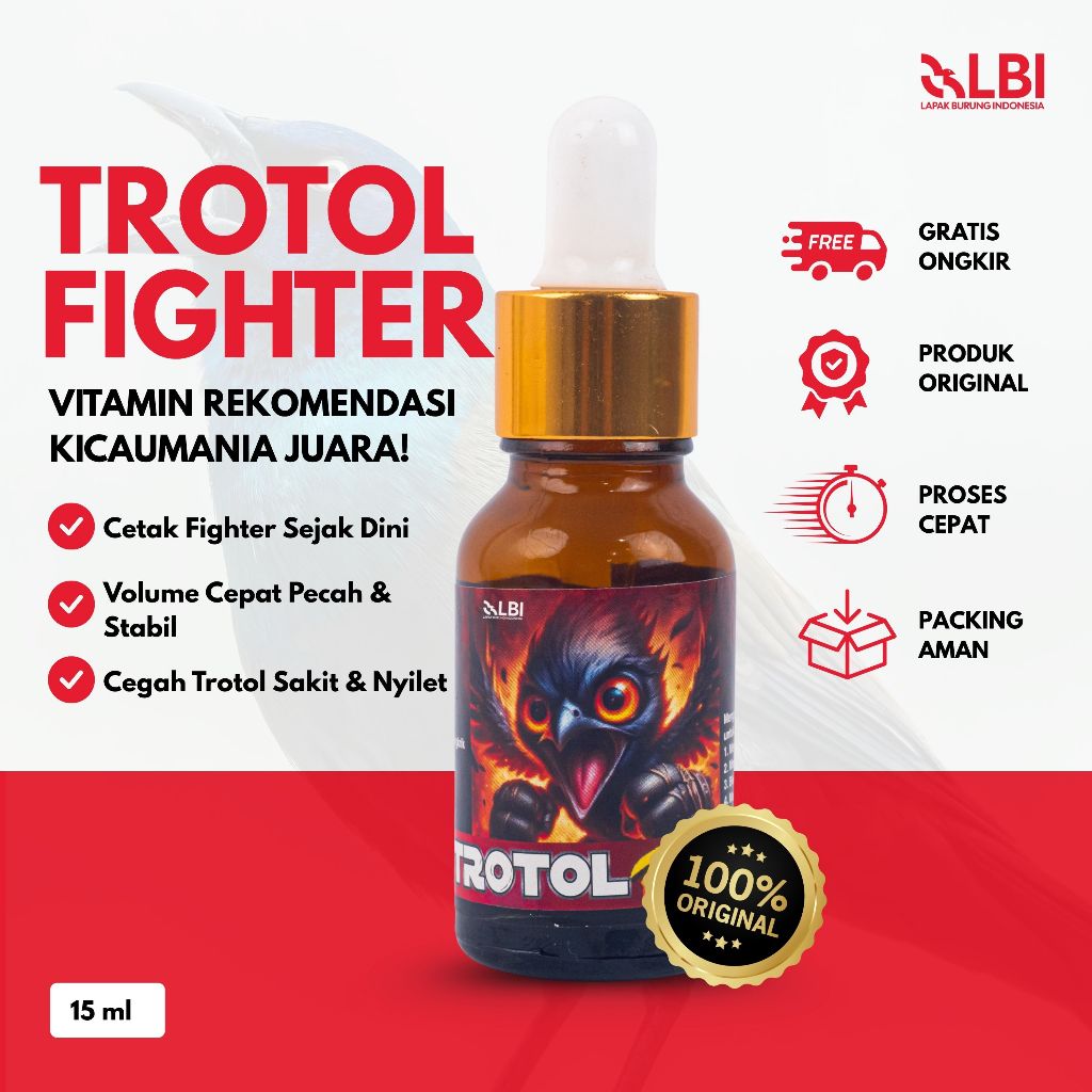 LBI - Vitamin Burung Trotol Fighter Untuk Semua Burung Lovebird Murai Batu