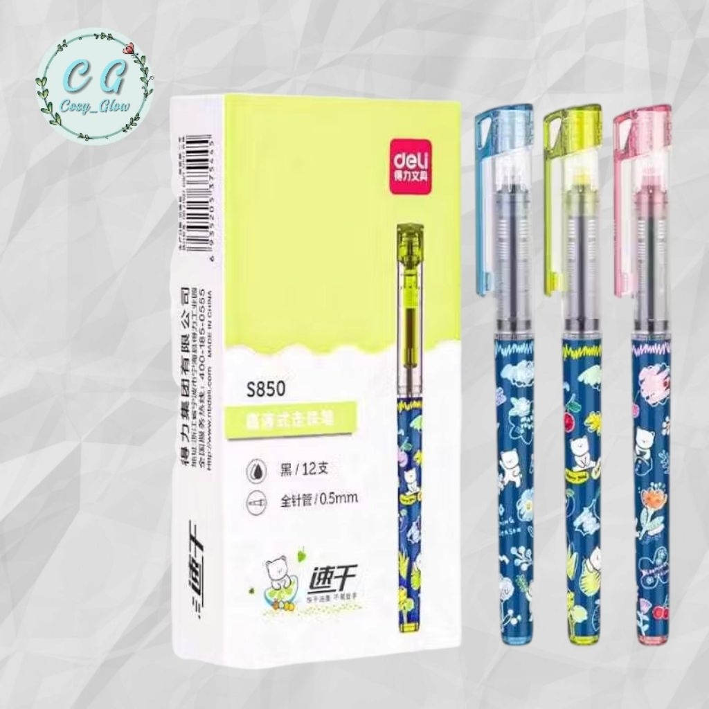 

Pulpen Roller Deli / Roller Pen 0.5 mm Kapasitas Tinta 1100 meter S850