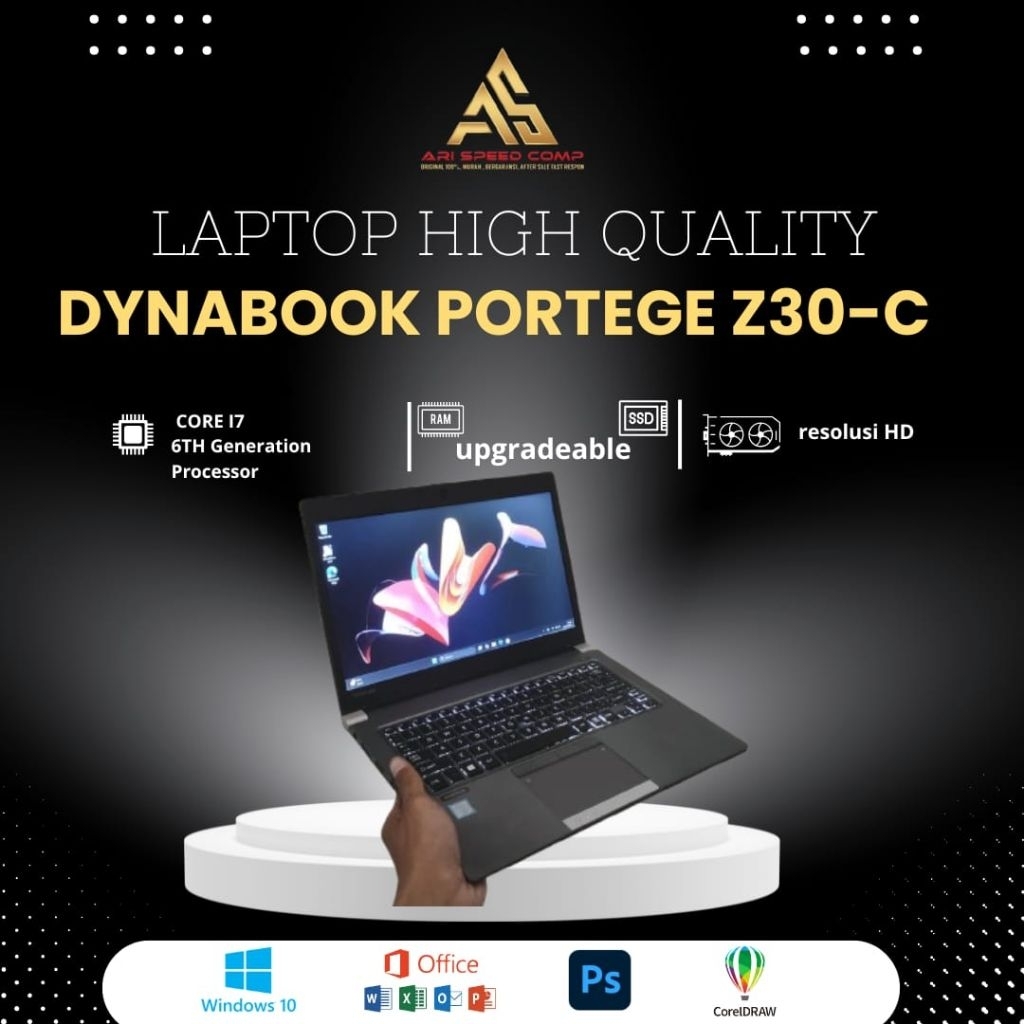 TOSHIBA PORTEGE Z30-C i7-6600u/ 8GB RAM/ 256GB SSD/ HD/GARANSI