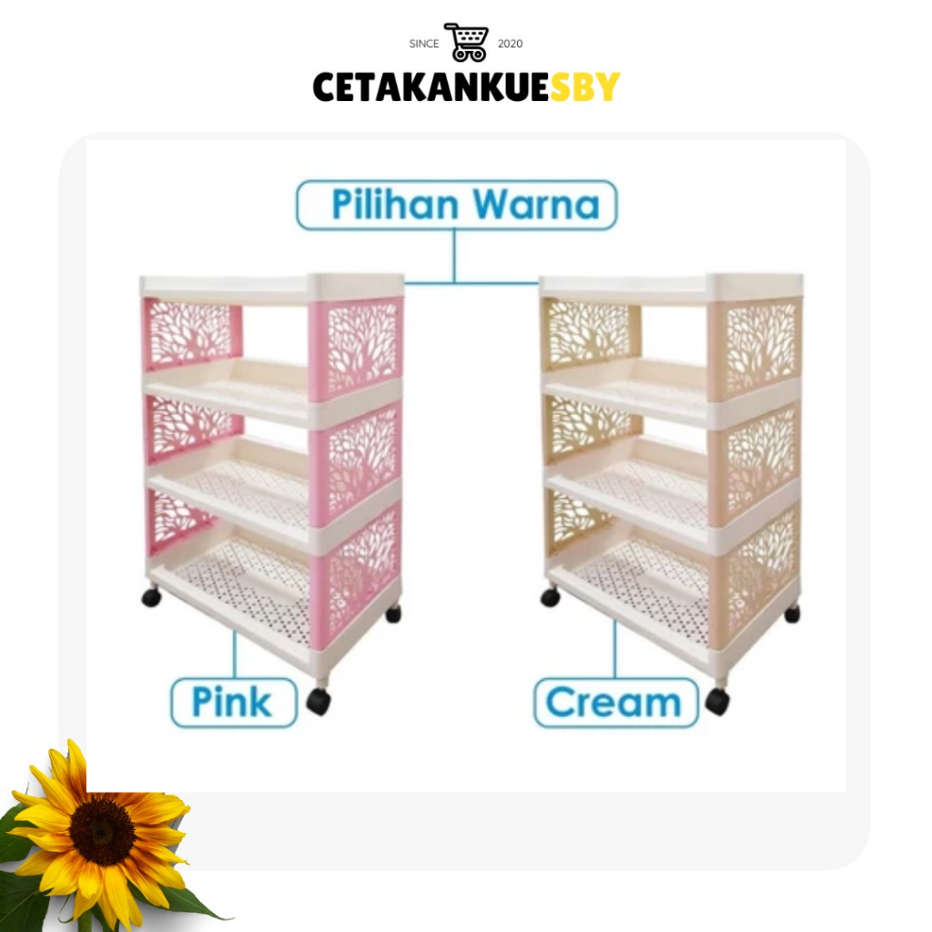(CKS) Rak Susun 4 Tingkat / Rak Susun Serbaguna KIMPLAST / Rak Plastik Beroda