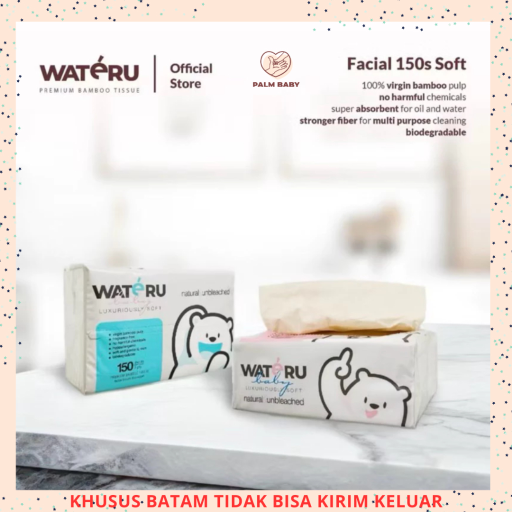 Wateru Premium Bamboo Tissue - Tisu Bambu Natural Paper Towel