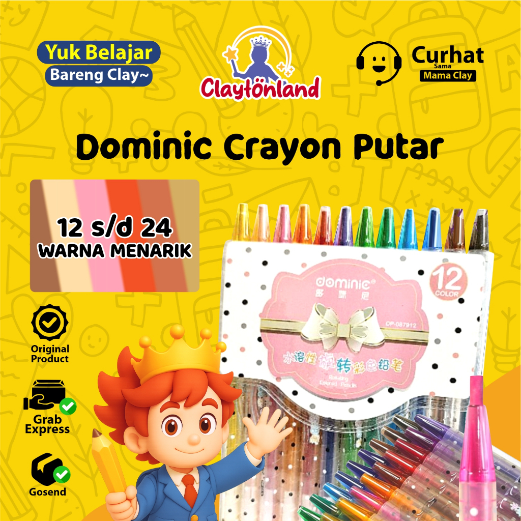 

Crayon Putar Panjang 12 Dan 24 warna Dominic Crayon Pensil Warna Putar 12 24 Warna Rotating Colored Pencils