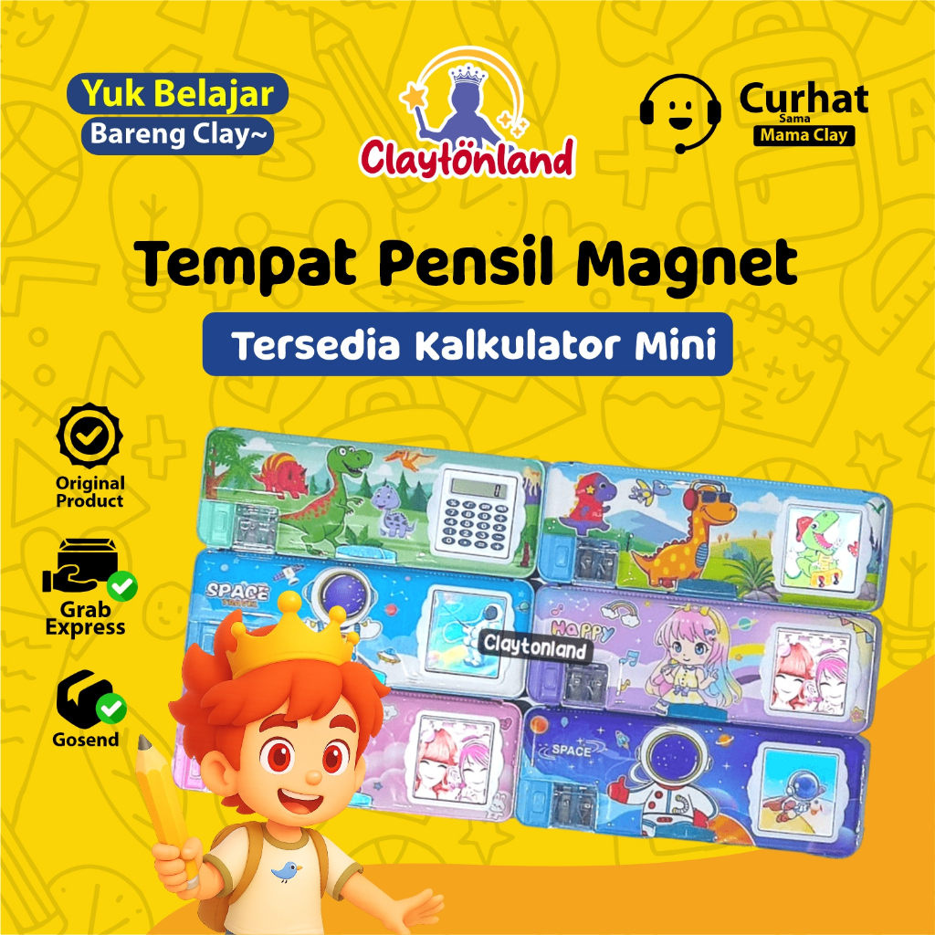 

Kotak Pensil Magnet Ada Kalkulator / Tempat Pensil Magnet Karakter + Kalkulator BN-888