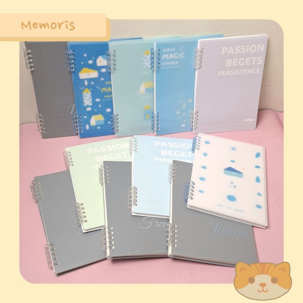 

Buku Catatan Binder Notebook Kampus Sekolah Kantor Aesthetic Korea Pastel A5 Cover Transparant