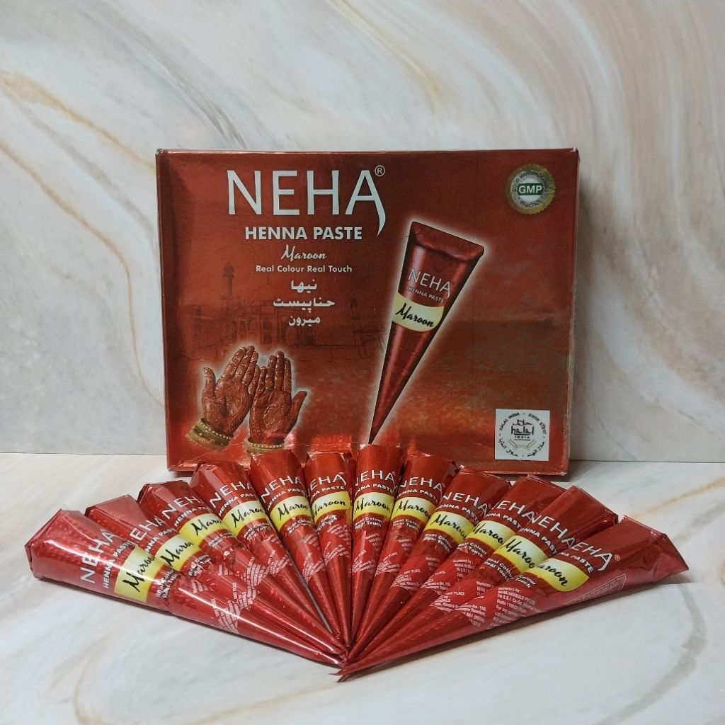 NEHA Henna Paste Maroon Real Colour Real Touch Per Box isi 12pcs